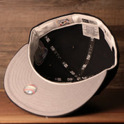 Yankees On-Field Grey Bottom Fitted Cap | New York Yankees 2000 Game Worn Subway Series Side Patch Gray Under Brim 59Fifty Fitted Hat the underbrim of this fitted cap is gray