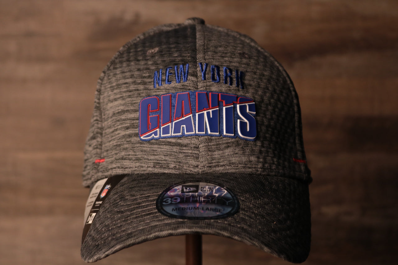 Giants 2020 Training Camp Flexfit | New York Giants 2020 On-Field Grey Training Camp Stretch Fit the front of this cap has the name giants and the city