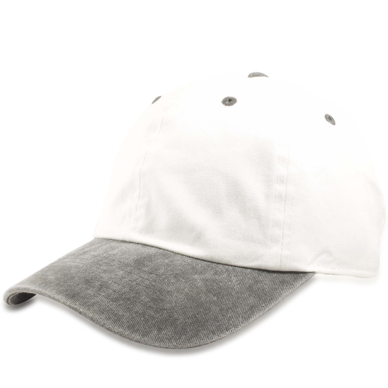 Natural White on Pigment Dyed Black Adjustable Blank Dad Hat