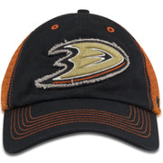 Anaheim Ducks '47 Brand Black/Orange Mesh-Back Trucker Flex Cap