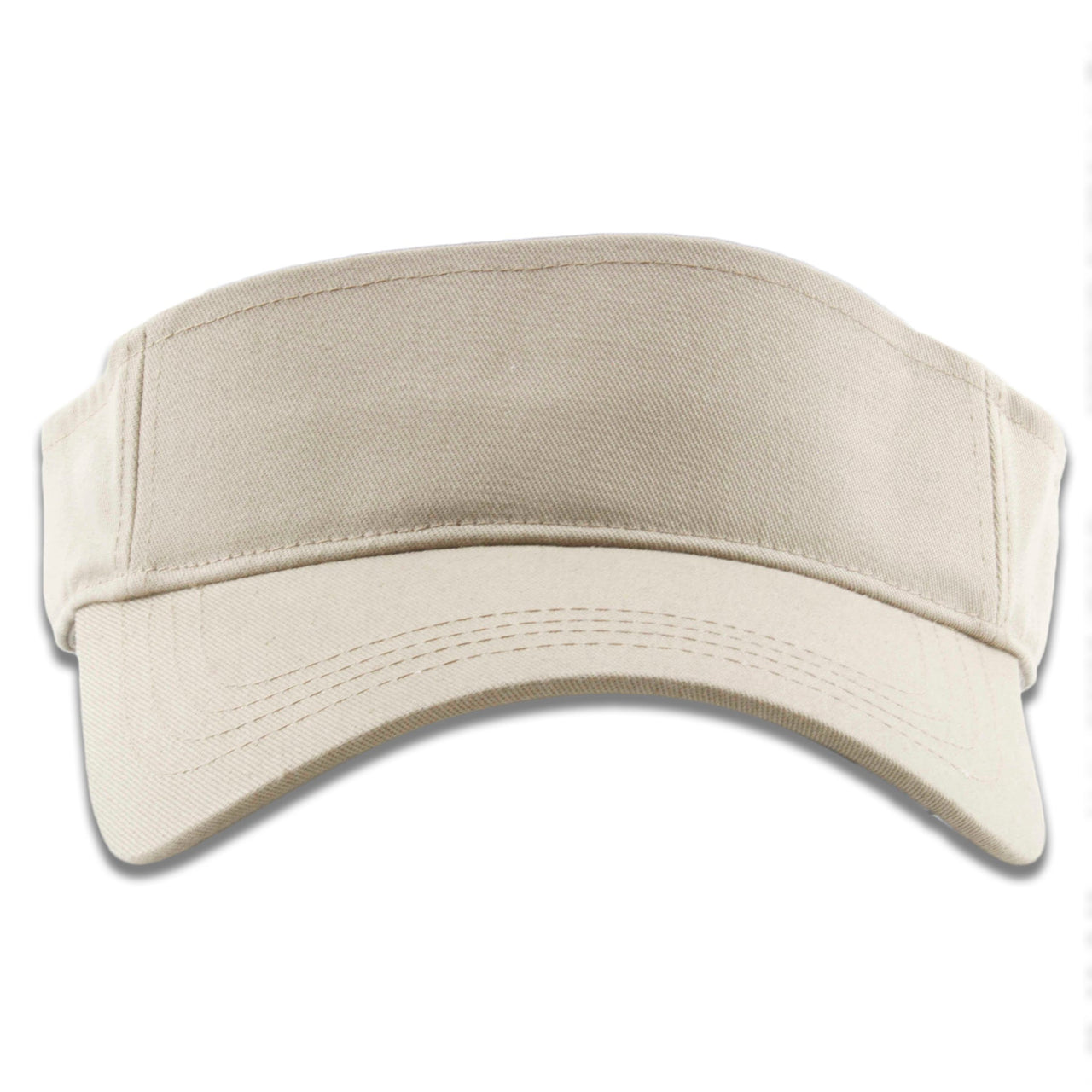 The khaki blank visor is solid khaki with a bent brim and a mid-height visor