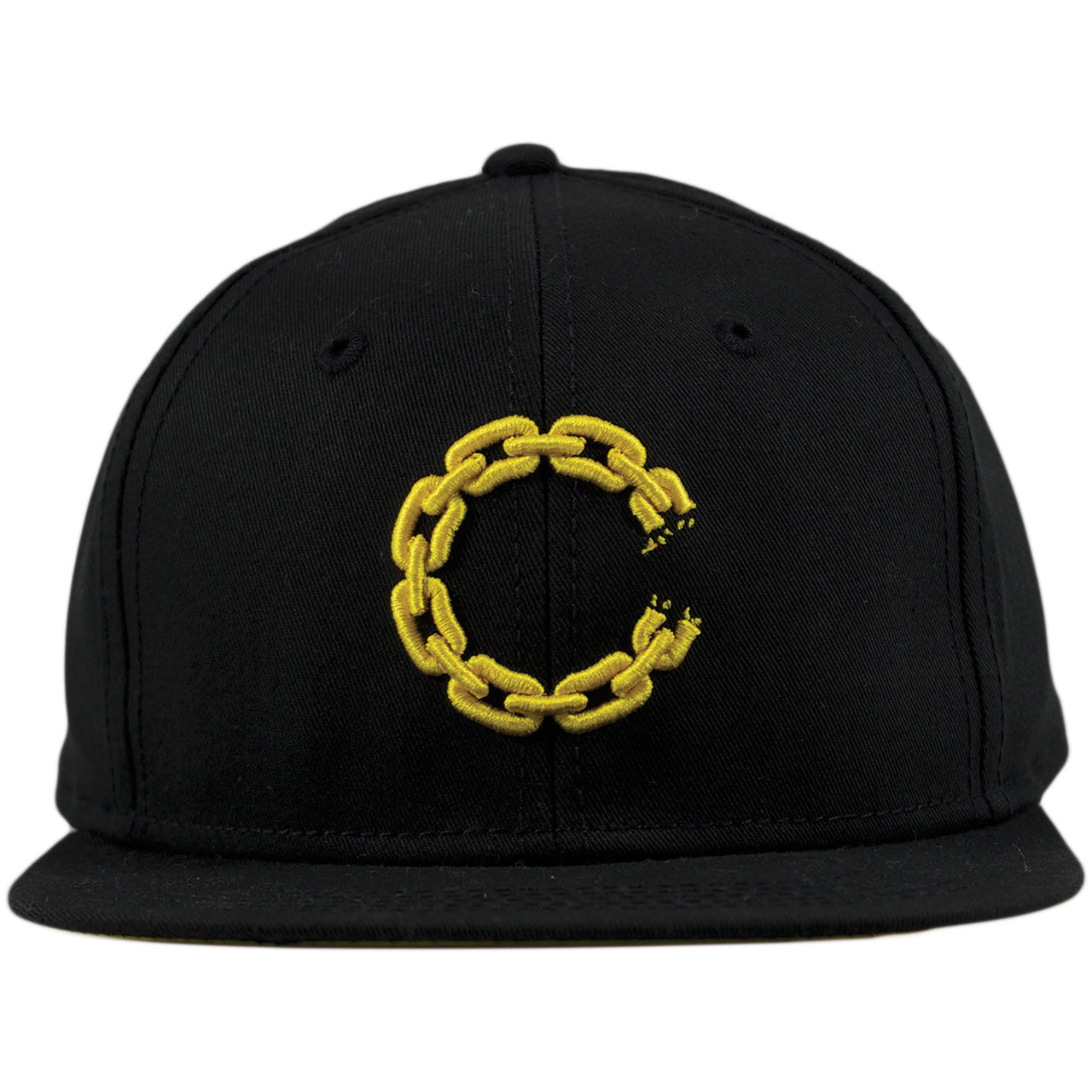 Crooks and Castles Black and Gold Woven Chain Snapback Hat