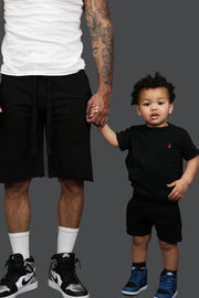 The Boy’s Fleece Shorts with Ribbings | Jordan Craig Black with the Father verison