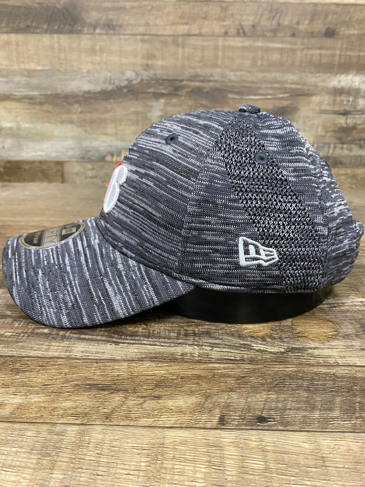 on the side of 76ers Trucker hat | Philadelphia sixers  Flyknit Look Space Dye Gray Trucker Dad Hat