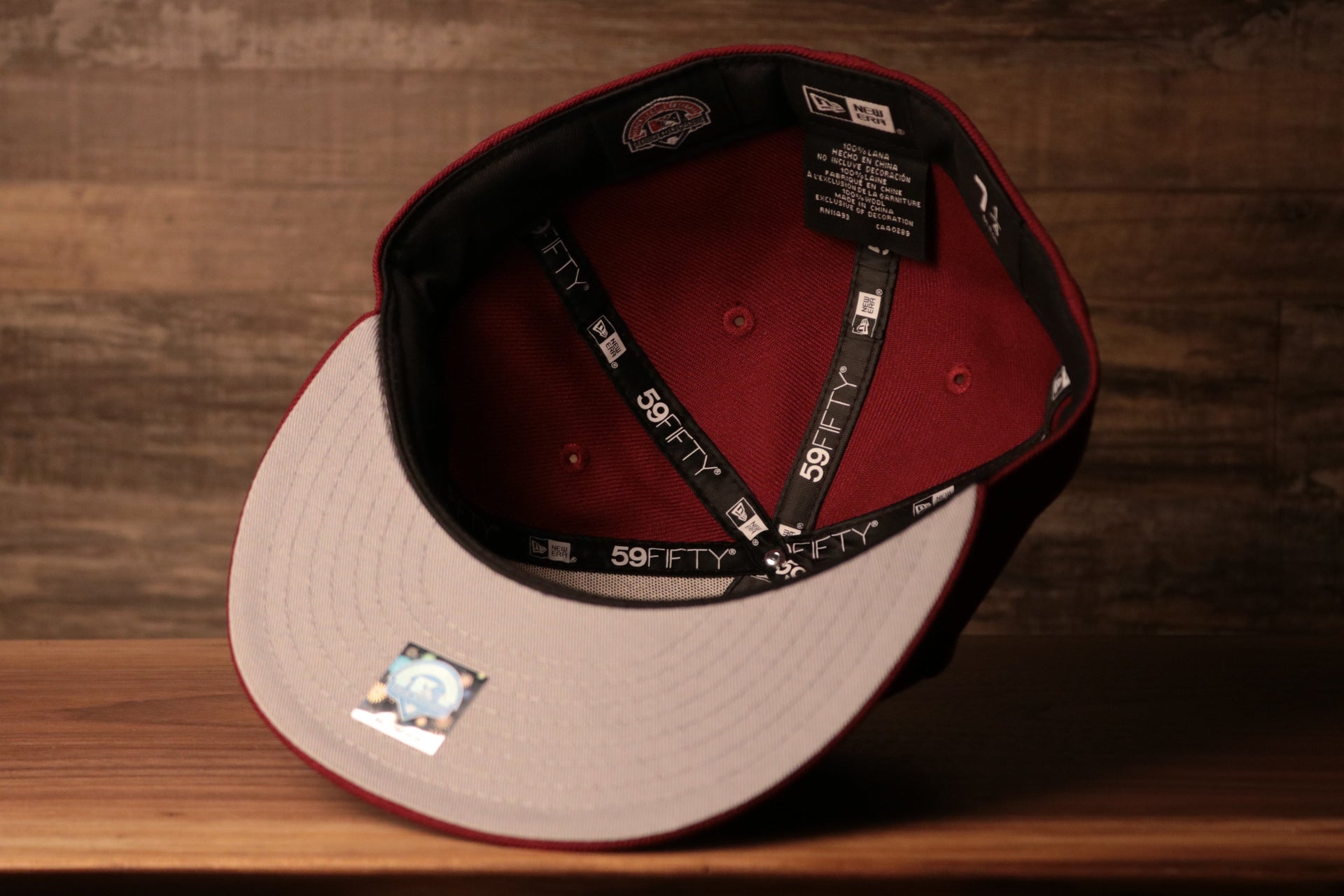 Grey Bottom Fitted Cap | Jawn Burgundy Gray Bottom Fitted Hat the underbrim of this cap is grey