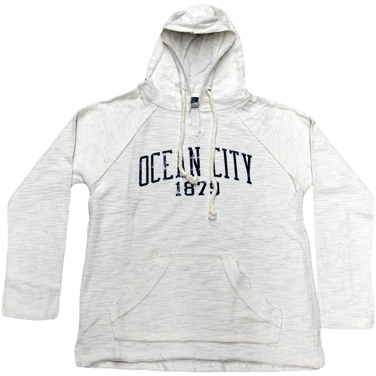 Men's Ocean City New Jersey 1879 Oatmeal Bonfire Baja Pullover Hoodie