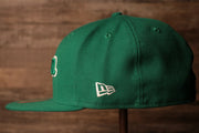 the wearers left side has the new era logo Grey Bottom Fitted Cap | Jawn Kelly Green Gray Bottom Fitted Hat