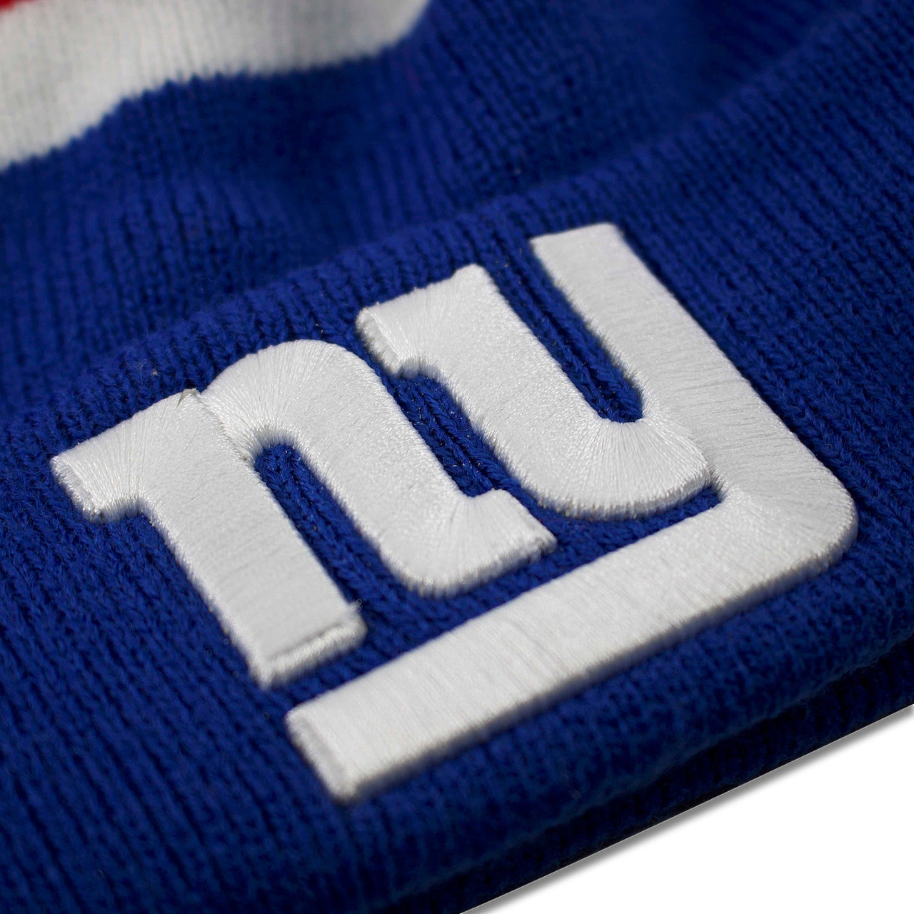 New York Giants Striped Knit Pom Winter Beanie