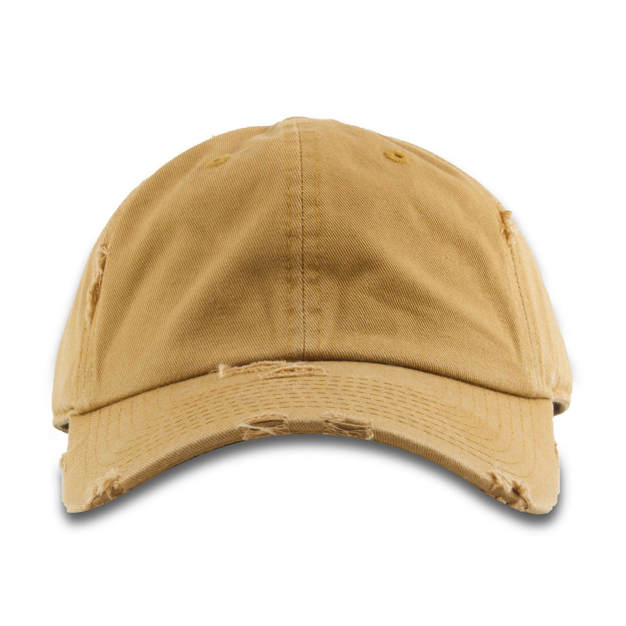 The blank distressed timberland dad hat has a soft crown and a bent brim
