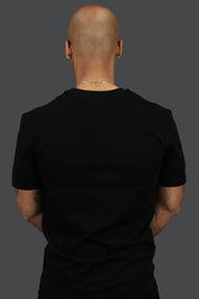 The back of the Fly High Custom Hype Beast Streetwear T-Shirt Motive Denim | Black | 