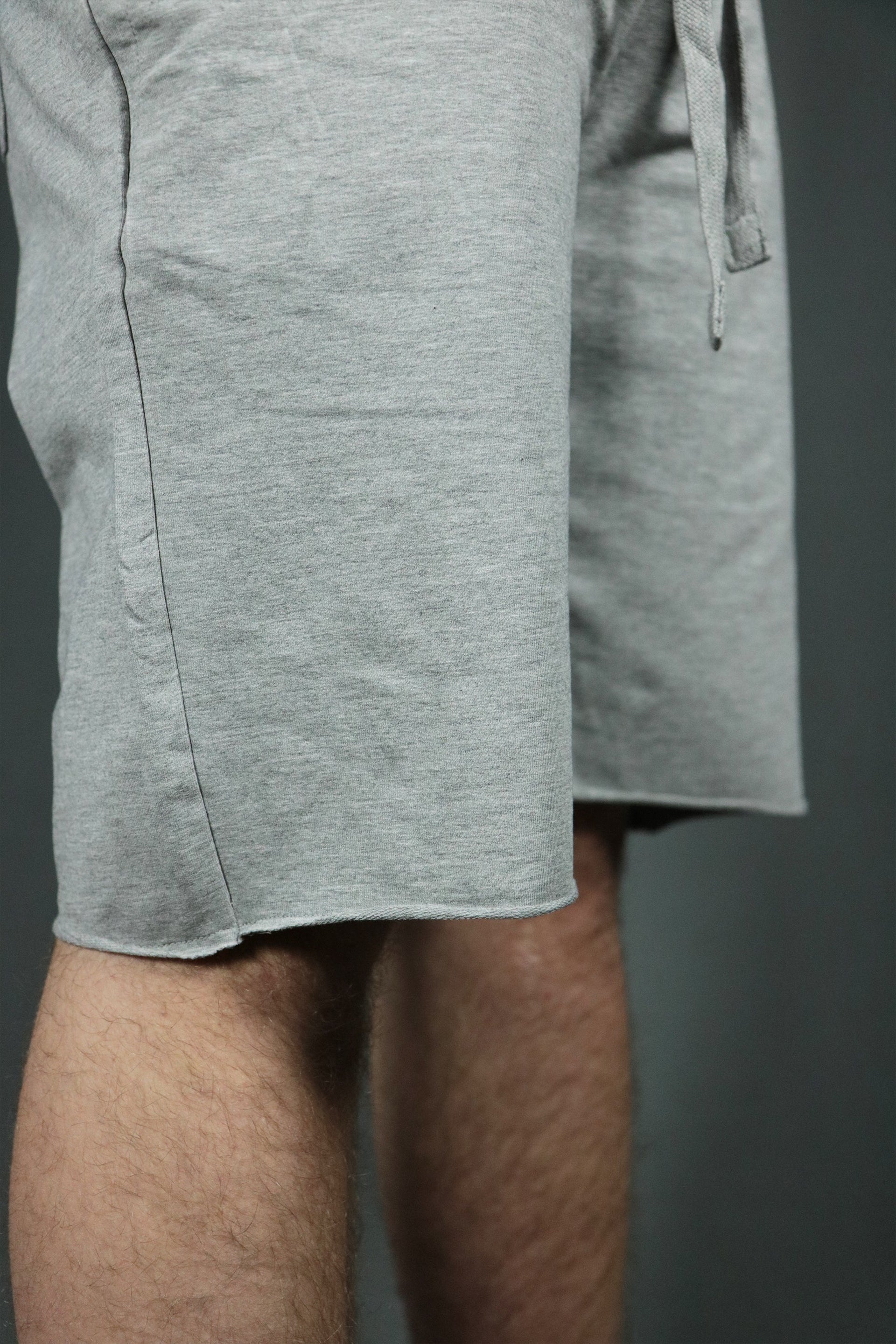 The heather grey men's french terry shorts by Jordan Craig.