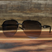 The Round Aviator Frames Black Lens Sunglasses with Gold Frame