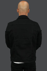 The backside of the Black Streetwear Denim Jacket | Jordan Craig