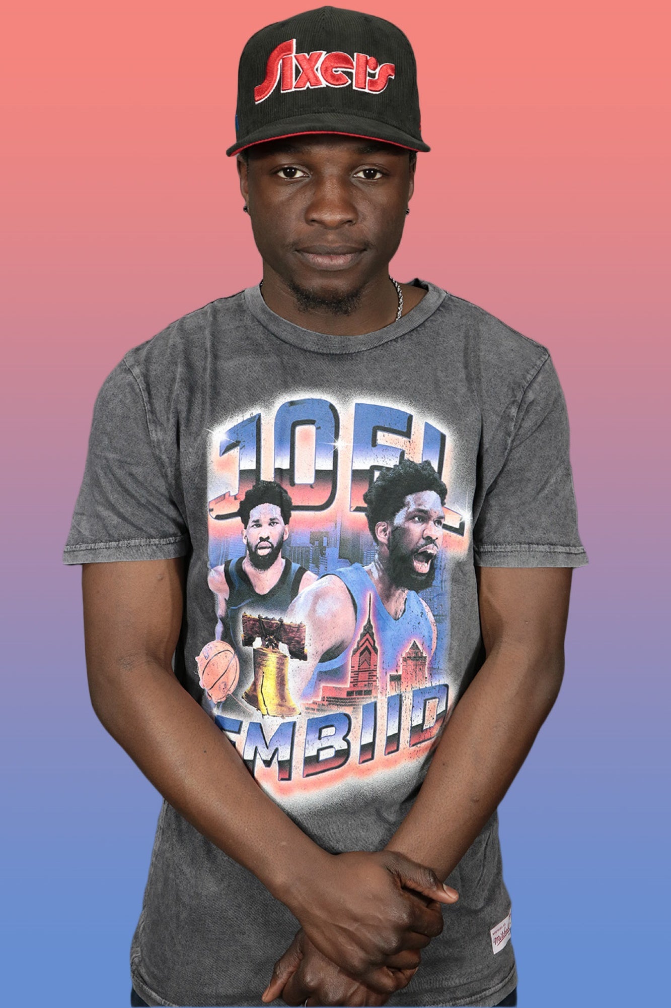 Joel Embiid NBA All Star Game 76ers Concert Graphic T-shirt | Black
