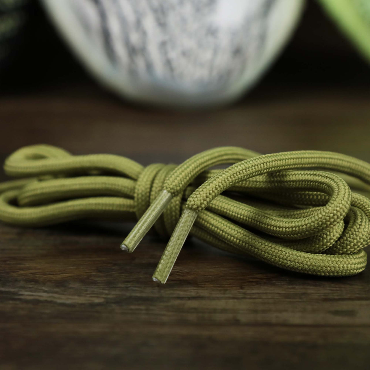 The Solid Rope Light Green Shoelaces with Light Green Aglets | 120cm Capswag
