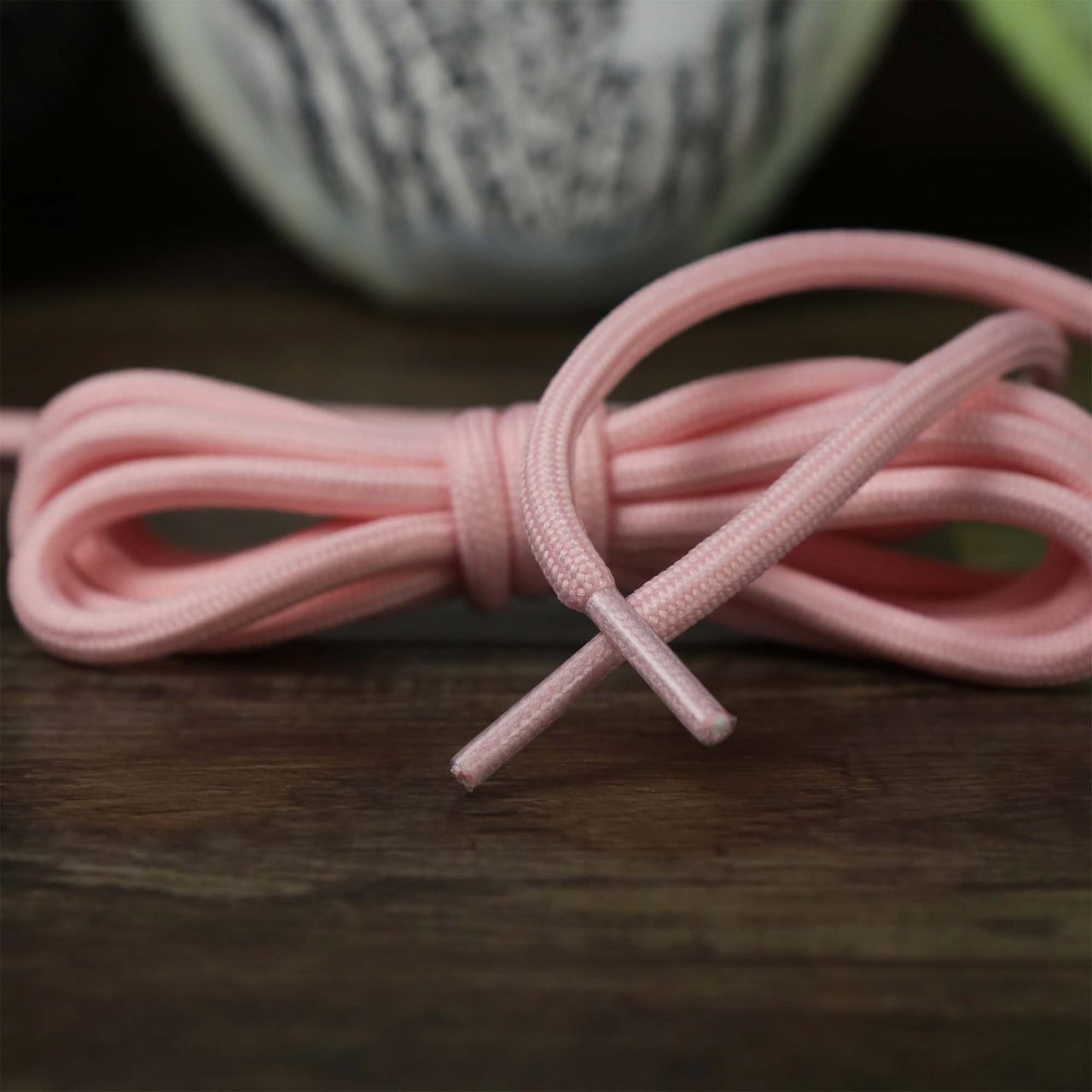 The Solid Rope Light Pink Shoelaces with Light Pink Aglets | 120cm Capswag