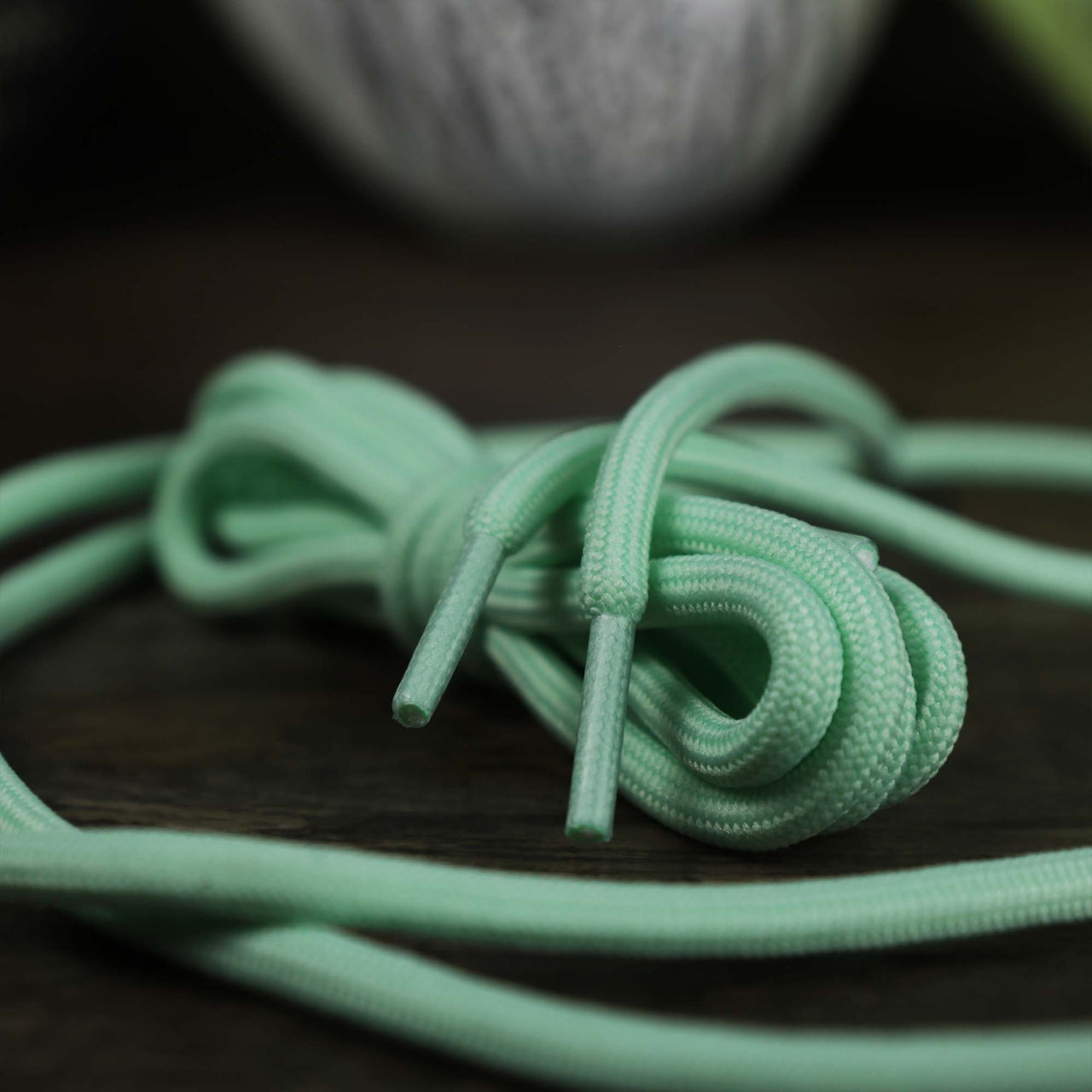 The Solid Rope Mint Shoelaces with Mint Aglets | 120cm Capswag