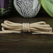 The Solid Rope Natural Shoelaces with Natural Aglets | 120cm Capswag folded up