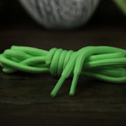 The Solid Rope Neon Green Shoelaces with Neon Green Aglets | 120cm Capswag