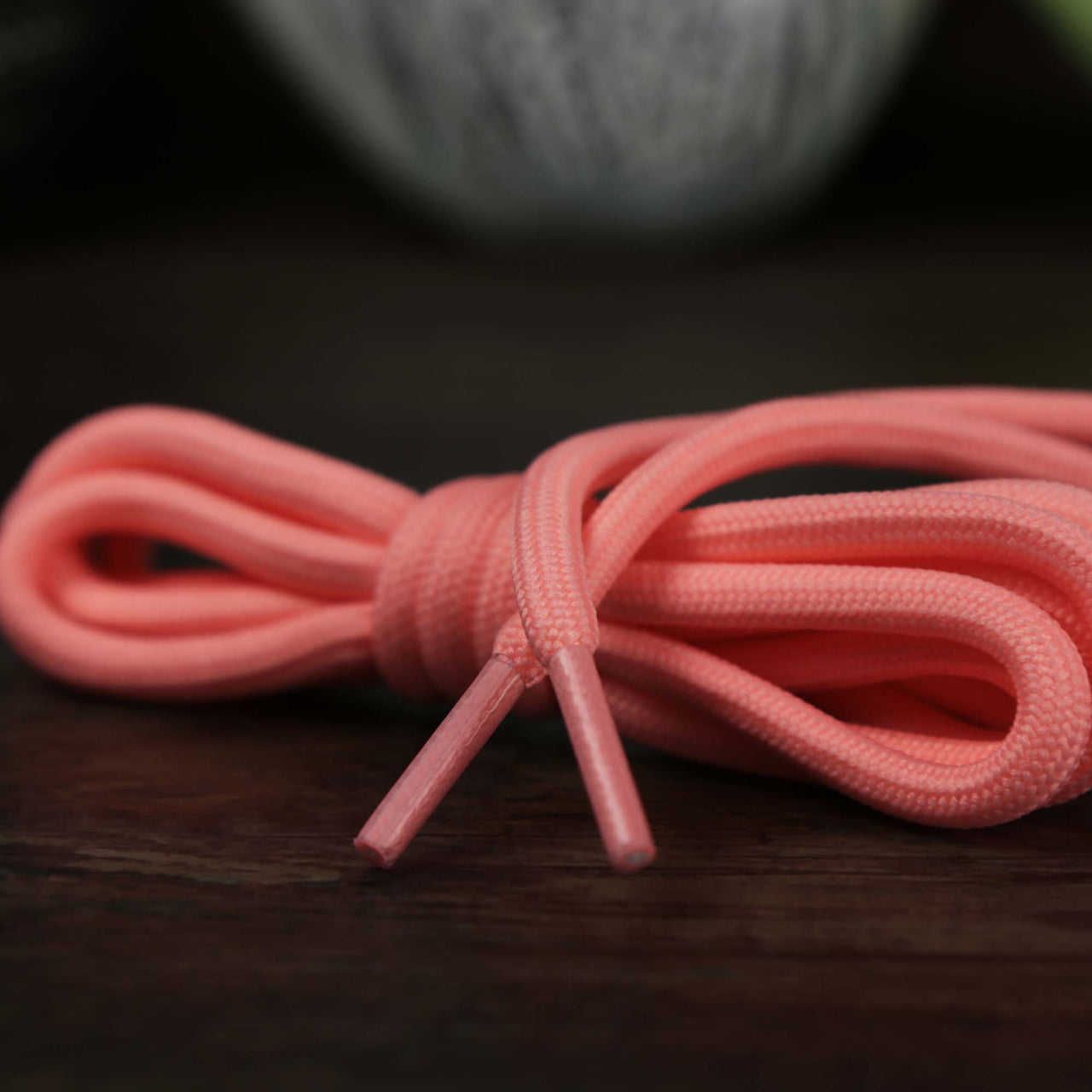 The Solid Rope Peach Shoelaces with Peach Aglets | 120cm Capswag