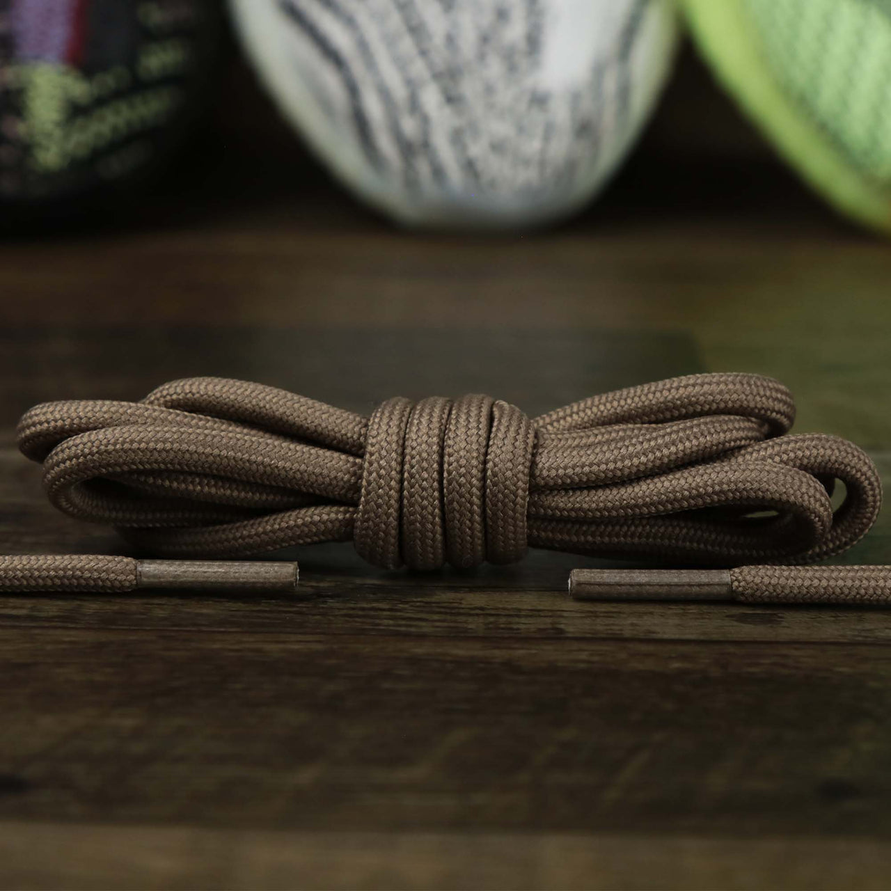 The Solid Rope Sand Shoelaces with Sand Aglets | 120cm Capswag folded up