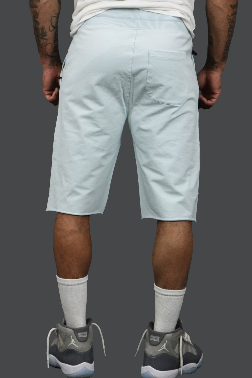 The backside of the Men’s Fleece Shorts with Zipper Pocket | Jordan Craig Sky Foam