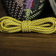The 3M Reflective Yellow Solid Shoelaces with Yellow Aglets | 120cm Capswag folded up